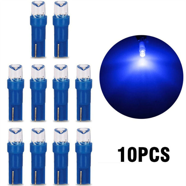 10X T5 BLUE SMD LED DASHBOARD BULB GLOBE CONVEX LENS 12V DASH INSTRUMENT LIGHT