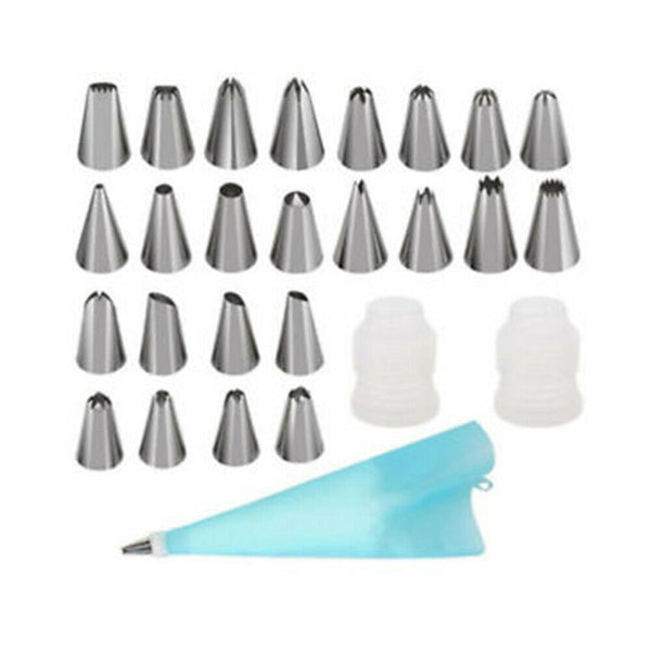 24pcs Nozzle+ Silicone Icing Piping Bags Cream Pastry Set Cake Decorating Tools