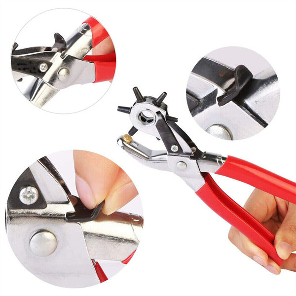 Leather Belt Eyelet Hole Punch Plier Puncher Craft Hand Tool 2mm-4.5mm Revolving