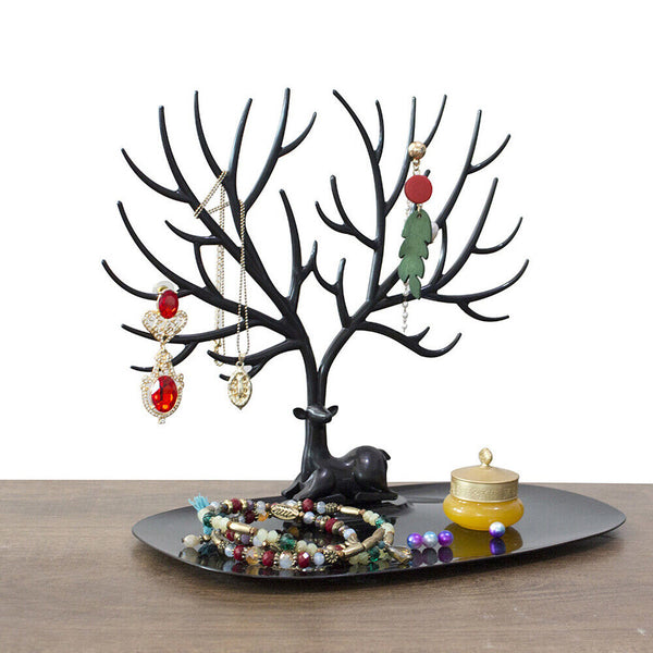 Necklace Ring Earring Deer Tree Stand Holder Show Rack Jewelry Display Organizer