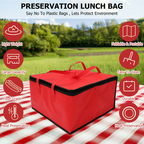 46L Practical Delivery Bag Insulated Thermal Food Storage Bag Portable Bento Bag