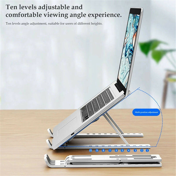 Portable Adjustable Metal Laptop Stand Foldable Desktop Tripod Tray NEW