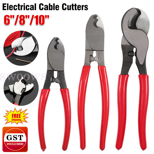 3PC 6" 8" 10" Electrical Cable Cutters Wire Cutting Plier Electrician NBN Tools