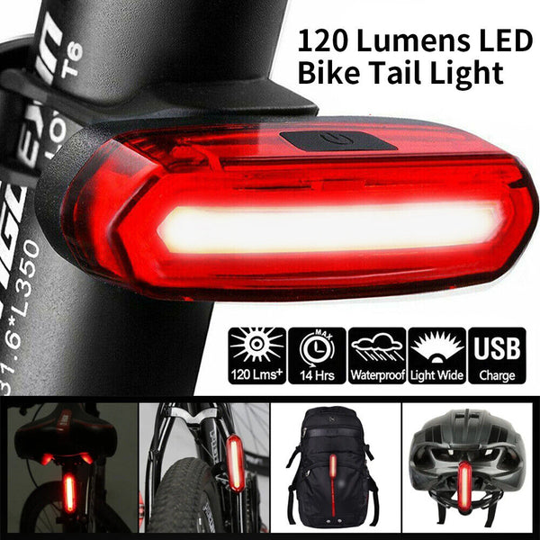 UP5x 120 Lumens LED Bike Tail Light USB Rechargeable Powerful Bicycle Rear Light