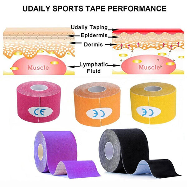 6x Athletic Elastic Physio Sports Kinesiology Rock Tape Muscle Bandage 5cmx5m AU