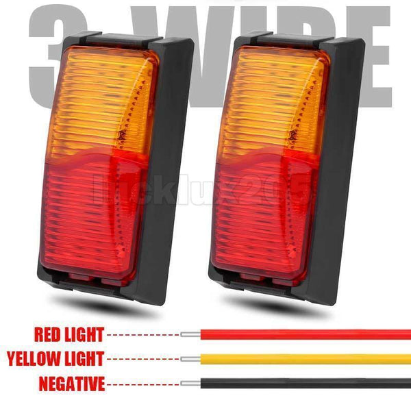 Red Amber LED Clearance Lights Side Marker Lamp Trailer Truck Caravan Multi Volt