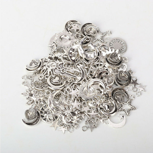 70PCS Bulk Tibetan Silver Mixed Charms Pendant Jewelry DIY Making Craft Findings