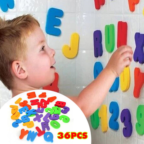 36-72x Baby Foam Letter & Numbers Water Stickers Floating Bath Shower Toy Set AU