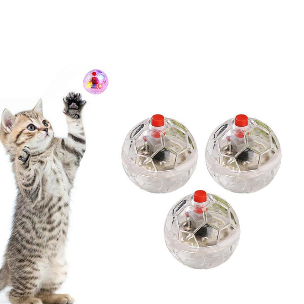 3pcs Led Small Flash Ball Pet Toy Paranormal Equipment Cat Motion Light Up Gift