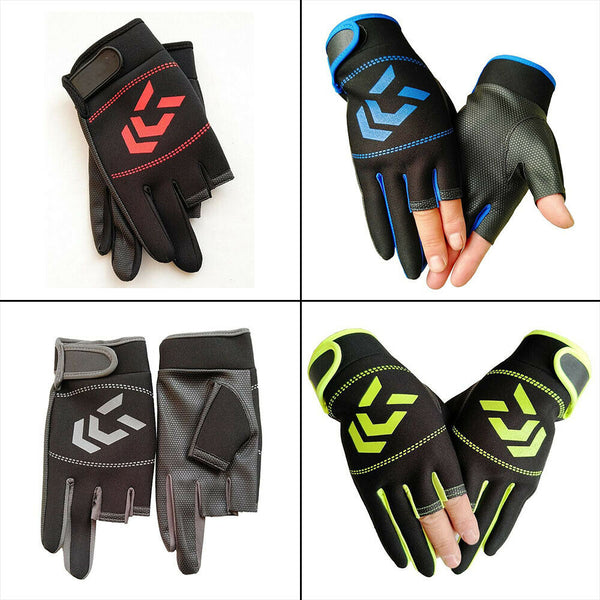 Anti-slip Fishing Gloves 3 Fingerless Waterproof Sun Protection Fish Gloves