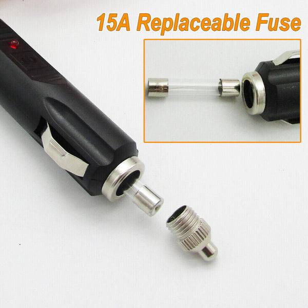 3.6m 12V Cigarette Plug Extension Cable Car Lighter Sockets Lead Wiring Adapter