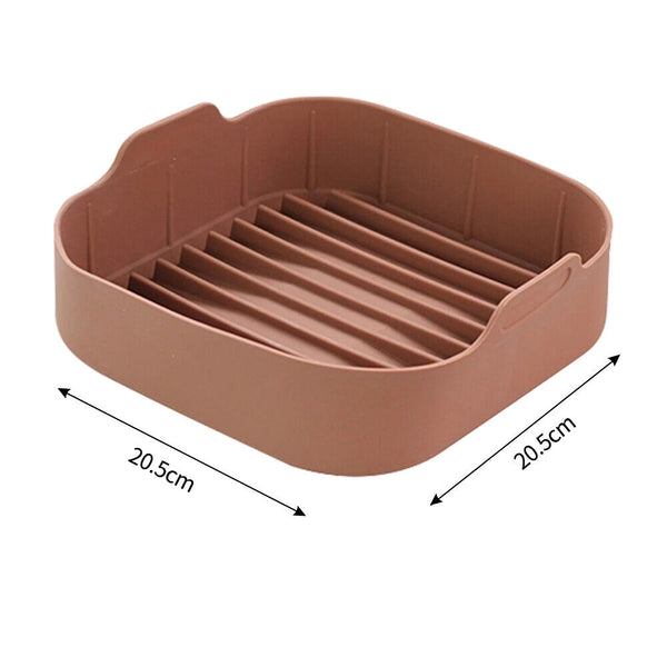 1/3Multifunctional Air Fryer Silicone Pot Non-stick Oven Accessories Baking Tray