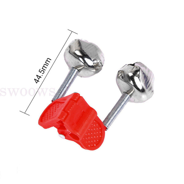 UP 100PCS Best Bite Clip Fishing Alarm Bells Plastic Ring Double Rod Hot Red AU