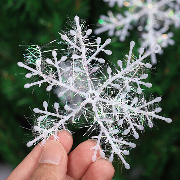 NEW 3/6/9PCS White Snowflake Bunting Garland Hanging Christmas Party Decorations