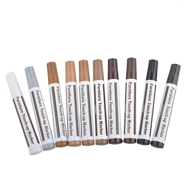 10Color Scratch Wood Furniture Timber Repair Pen Touch Up Marker + 10 Fill Stick