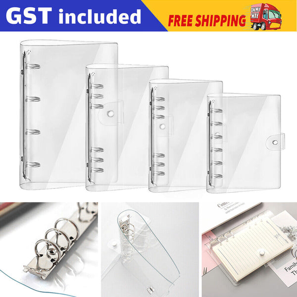 Transparent A4/A5/A6/A7 Plastic Folder Binder Loose Leaf Ring Notebook Planner