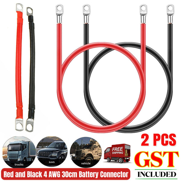 12V 24V 30cm Battery joiner Connector Lead DC Wire 100A Cable & lugs Red & Black
