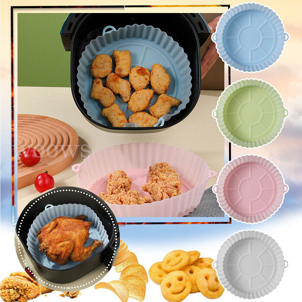 1/2pcs Air Fryer Silicone Basket Pot Liners Baking Tray Replacement Accessories