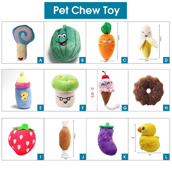 Pet Dog Toy Puppy Chew Toy Squeaker Squeaky Soft Sound Teeth Plush Play AU