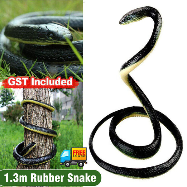 NEW 1.3M Rubber Snakes Realistic Trick Simulation Whimsy Fake Garden Pretend Toy