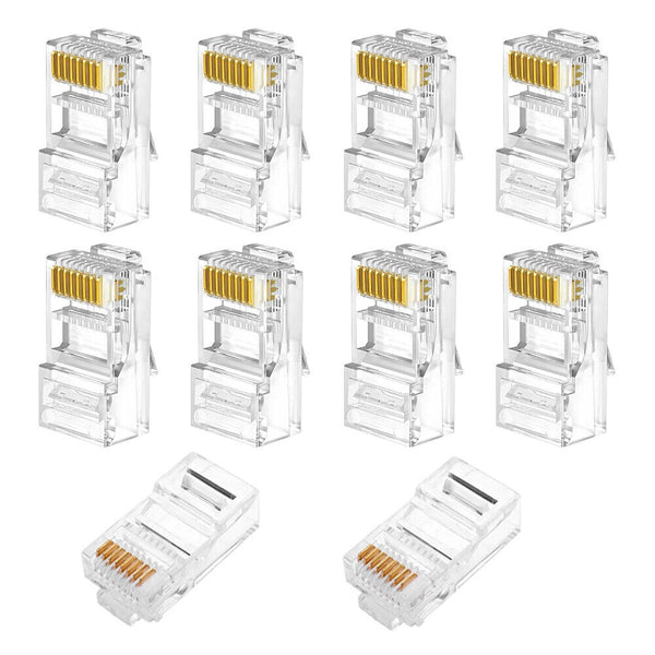 10-50X RJ45 Pass Through CAT6 Connector Modular Plug CAT5e CAT5 Network Ethernet