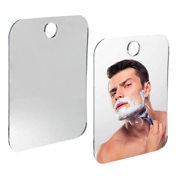 Shave Mirror Bathroom Shower Fogless Shaving PC Lens Anti-Fog Free Wall Hook