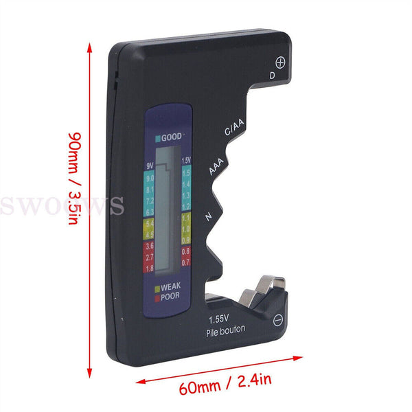 Universal LCD Digital Battery Tester Checker C D N AA AAA 9V 1.5V Button Cell