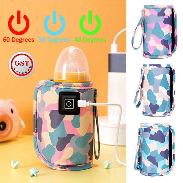 Baby Bottle Milk Warmer Thermostat Travel Heater Bag Pouch Portable Feeding USB