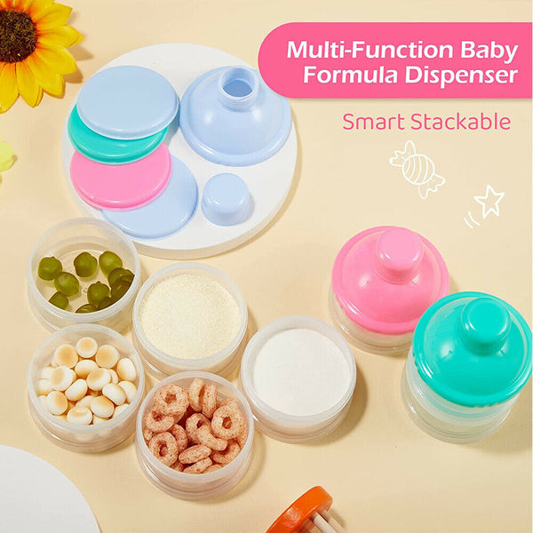 4 Layers Formula Dispenser Feeding Case Box Baby Milk Powder Food Container New