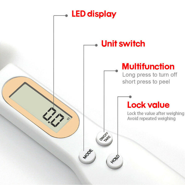 Electronic LCD Digital Spoon Pet Food Baking Measuring Spoon Kitchen 500g Scales