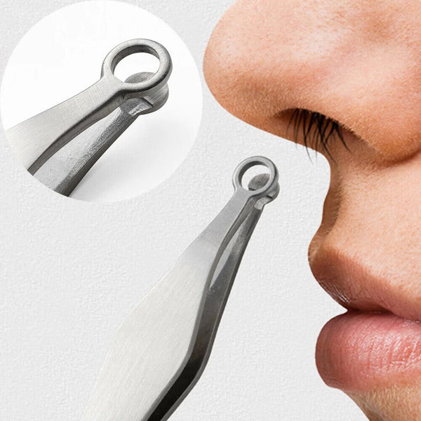 Universal Nose Hair Trimming Tweezers Stainless Steel Round Tip Nasal Cleaning