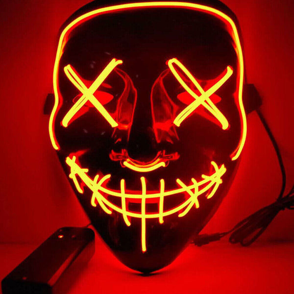Halloween Masks LED Mask Light Up Purge Glowing Light Costume Cosplay Party