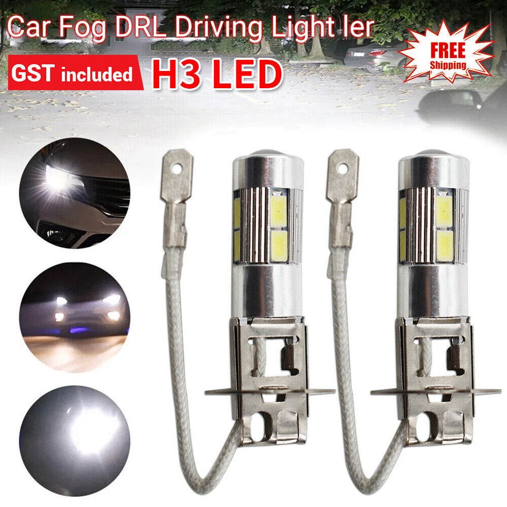 4PCS H3 LED 55W HEADLIGHT FOG DRIVING LIGHT BULBS CAR LAMP GLOBES COLD WHITE AU