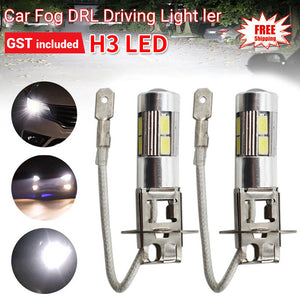 4PCS H3 LED 55W HEADLIGHT FOG DRIVING LIGHT BULBS CAR LAMP GLOBES COLD WHITE AU