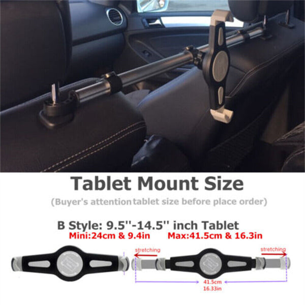 Car Phone Tablet Holder Universal Seat Back Headrest Mount for iPad Phone 9-14"