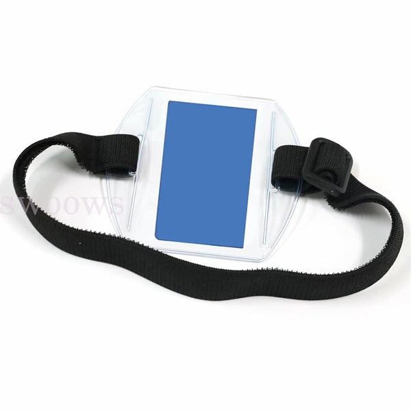 1/5 X Vertical Armband Security ID Card Photo Badge Holder Clear Elastic Strap