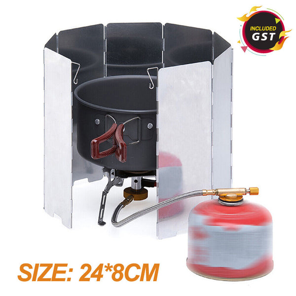 10-20 plates Foldable Aluminum Camping Cooker BBQ Gas Stove Wind Shield Screen