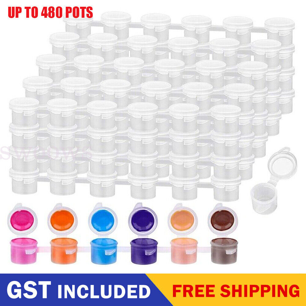 Up to 480 Pot x Empty Paint Pot Acrylic Mini Watercolor Draw Pigment Plastic Box