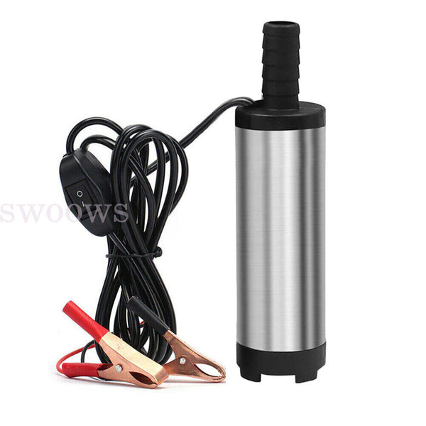 12V Diesel Fuel Pump Car Auto Aluminium Submersible Transfer Vessel Water Oil