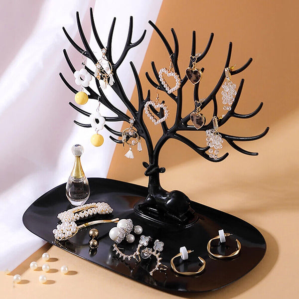 Necklace Ring Earring Deer Tree Stand Holder Show Rack Jewelry Display Organizer