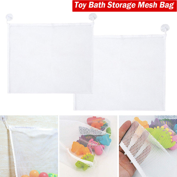 1/2x Toy Bath Storage Bathroom Suction Bathtub Stuff Net Mesh Doll Baby Toys Bag