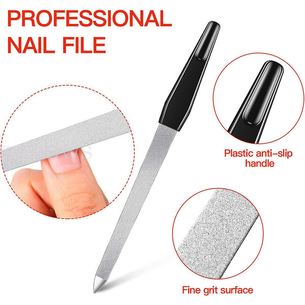 5/10pcs Dual Sided Stainless Steel Metal Nail File Art Pedicure Manicure Tool