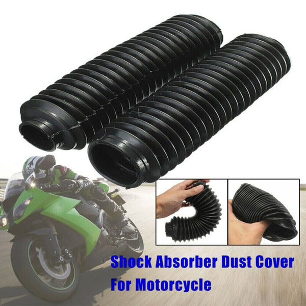 Motorcycle Rubber Front Fork Cover Dust Gaiters Gaitor Boot Shock Absorber Black