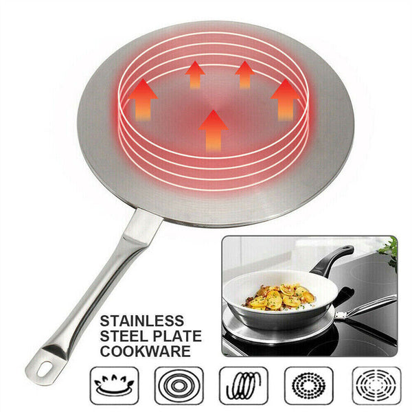 20cm Stainless Steel Induction Plate Cook Top Converter Heat Interface Disc AU