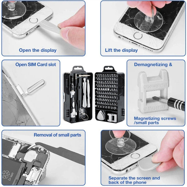 122 IN 1 Screwdriver Set Computer PC Phone Watch Repair Tool Kit HOT