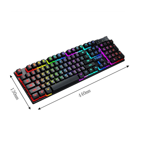 Wired USB Mechanical Gaming 104 Keys Keyboard RGB LED Backlit For Windows PC