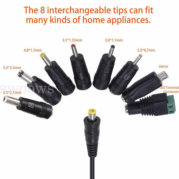 19Tips Universal USB to DC Power Adapter Cable Charger 5.5 mm/2.1 mm Barrel Jack