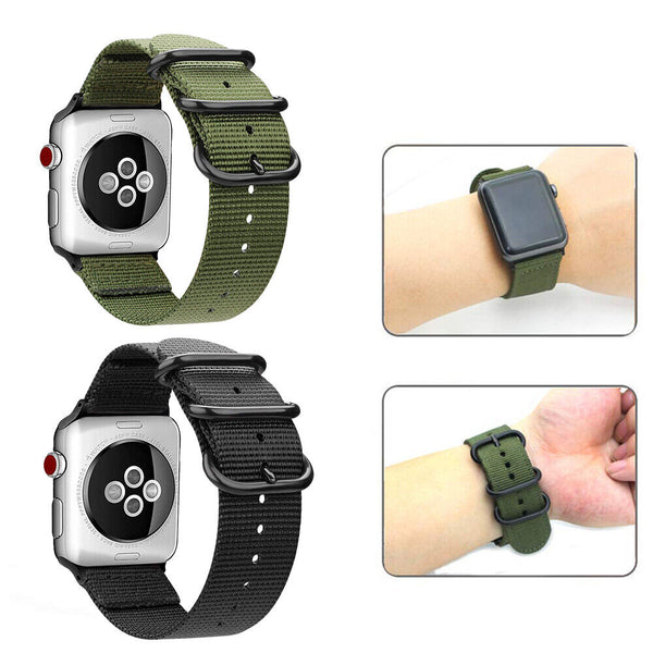 Watch Band For Apple Watch Series Band 7 SE 6 5 4 3 2 Sports Canvas Nylon Strap