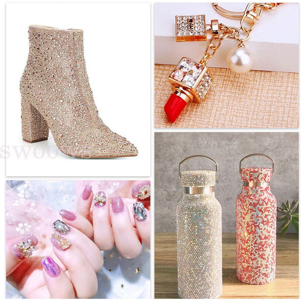 1440PCS ACRYLIC CRYSTAL FLAT BACK RHINESTONES NON-HOTFIX ASSORTED NAIL ART CRAFT