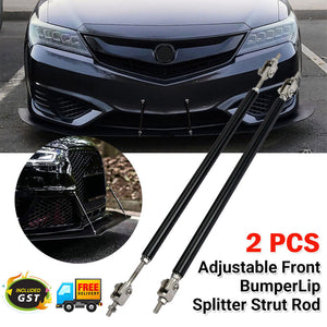 2Pcs Adjustable Front Bumper Lip Splitter Strut Rod Tie Support Bars For Car 200